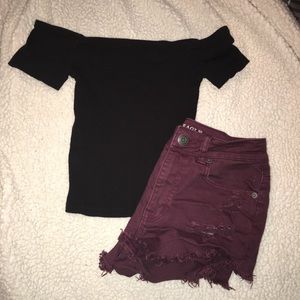 Black Off-Shoulder Shirt